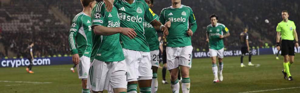 欧冠惊天大胜！安东尼-戈登独揽四球，纽卡斯尔联客场狂轰6球锁定晋级优势