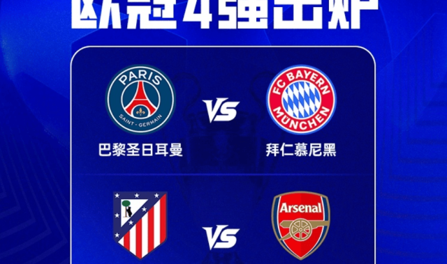 欧冠4强最新赔率：拜仁超越阿森纳登顶！卫冕冠军被看衰 马竞垫底